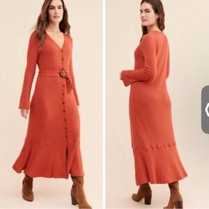 NWOT Anthropologie sweater dress w/ belt